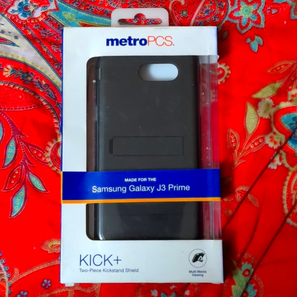 Samsung Galaxy J3 Prime Case Kick + Two Piece Kickstand Shield